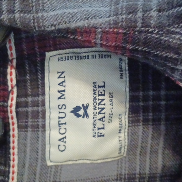 Cactus Man Flannel work shirt men's size large - Picture 2 of 4